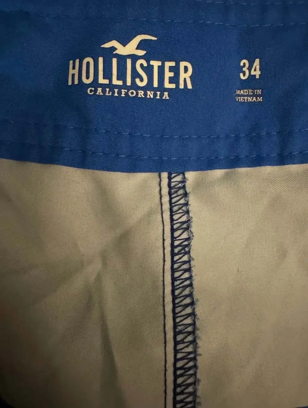 Hollister California Men's Blue Board Shorts Swim Trunks Size 34